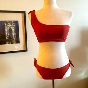 Two pieces swimsuit.